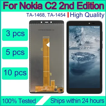 Продажба на едро за Nokia C2 2nd Edition Подмяна на екрана TA-1468, TA-1454, бр./лот, ремонт сензорен дисплей Pantalla LCD Reparatur