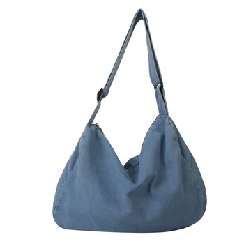 Контрастная цветен деним чанта Jacobs дамски чанти Голям капацитет, женски холщовые чанти-тоут