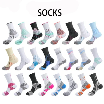 3 двойки на баскетболни чорапи, Дамски, Мъжки Футболни кърпи, по-ниска Средна шнорхел, мини, абсорбиращи потта футболни чорапи, Спортни