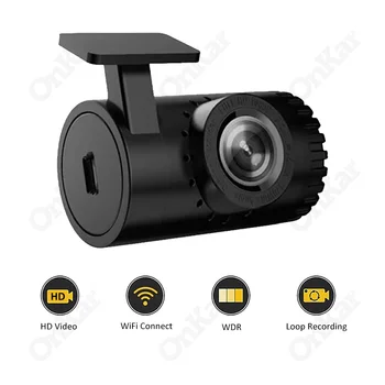 Видеорекордер За автомобил Mini DVR Рекордер Camera WiFi Connect Завъртане Петлевая Видео запис 1080P 24 часов Мониторинг паркиране 128G един dashcam