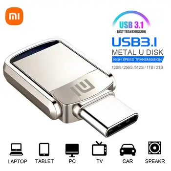Xiaomi USB Флаш-Диск 2 TB OTG Метален USB 3,1 Ключ за флаш-диск 1 TB 512 GB Type C Високоскоростен Пръчка Mini Flash Drive Memory Stick