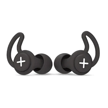 1 комплект Силиконови затычек за уши със защита От шум, Черни тапи за уши за сън, Гмуркане, Сърфинг, Мека удобна защита на уши