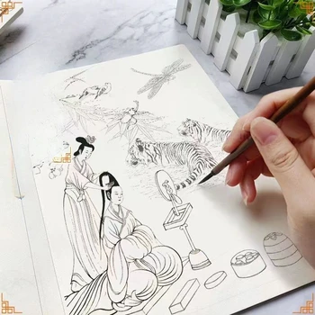 Китайска Живопис Бели Книги За Рисуване С Четка Албум За Копиране На Ръкописи Начинаещи Трасирането На Почувствах-Върхът Писалка Практика
