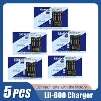 5 Бр. LiitoKala Lii-600 LCD дисплей Зарядно Устройство за 3,7 1,2 В 18650 26650 21700 26700 AA AAA Тест капацитет на батерията