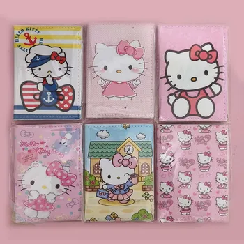 Cartoony Sanrio Hello Kitty, Женски Мъжки Титуляр за паспорт, Корици за паспорти, изкуствена кожа, Поставки за IC карти, подарък за рожден Ден за момичета