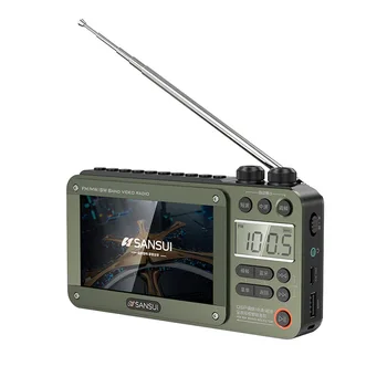 SANSUI F50 Экранный Многолентови Приемник Преносим SW/MW/FM-радио Полупроводници Видео Външни Безжични Високоговорители Bluetooth