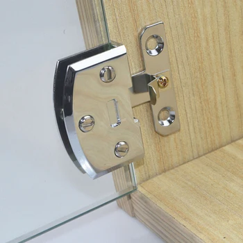 Качествени Панти за стъклени врати шкаф със свободно с дупка, Панти за витрини, въртящи се на панти за тоалетна, обков (за 5.5*3.5 см в разложенном формата)