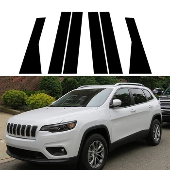 За Jeep Cherokee KL 2014-2019 2020 2021 2023 Гланц Пиано Черен Автомобил на Рамката на Прозорец Стълб, Централна Стойка, Етикети За Довършителни работи