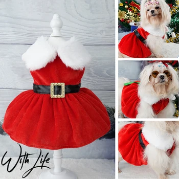 Коледа палта, Дрехи за кучета, Рокля за кучета, Коледна рокля, Червена пола, Домашни любимци, Котки, Топло рокля, Пола с лък, Удобни магазини за домашни любимци, Костюм за кучета
