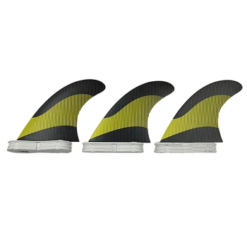 Плавници за сърфиране 3 бр./компл. UPSURF FCS 2 M/L Плавници за дъски за сърф с производителността стъклопласт, Двойни Первази, 2 Черни линии, Три кратки Ласта за бели дъски