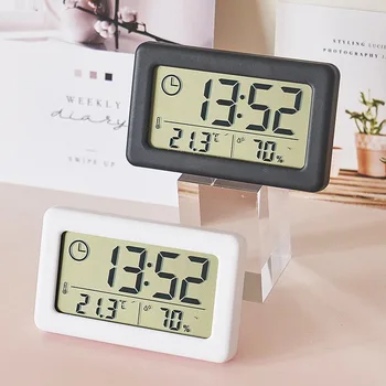 Цифров часовник с аларма, Термометър, Влагомер, Led Електронен монитор на влажността в помещението, Настолни компютри часовници за дома