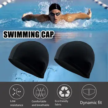 Нова шапка за плуване водоустойчив еластична мъжки Дамски детски шапчица за защита на ушите, оборудване за гмуркане с капак за басейна, Дълга шапка за басейна Y0J5
