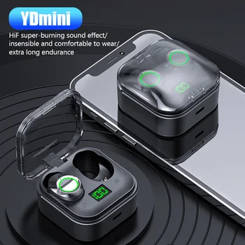 YDmini TWS Настоящите Безжични Слушалки Hi-Fi Стерео Слушалки Fone Bluetooth 5,3 Led Дигитален Дисплей Спортни Слушалки Безжични Слушалки