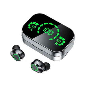 YD03 TWS Безжични Bluetooth слушалки с led умен дигитален дисплей, ушите, дишащи, Леки спортни слушалки