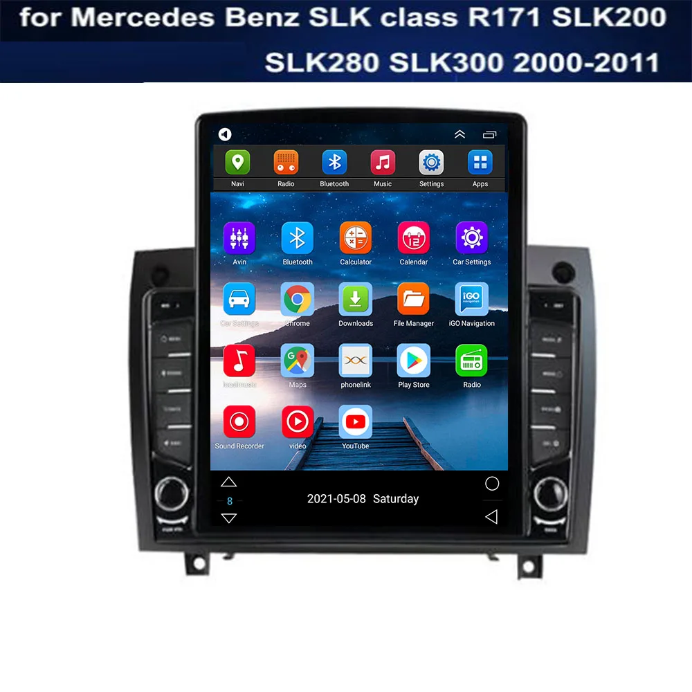 Android 12 Benz SLK class R171 SLK200 SLK280 SLK300 2000-2011 Tesla Вид Авто Радио Мултимедиен Плейър GPS Навигация - 1