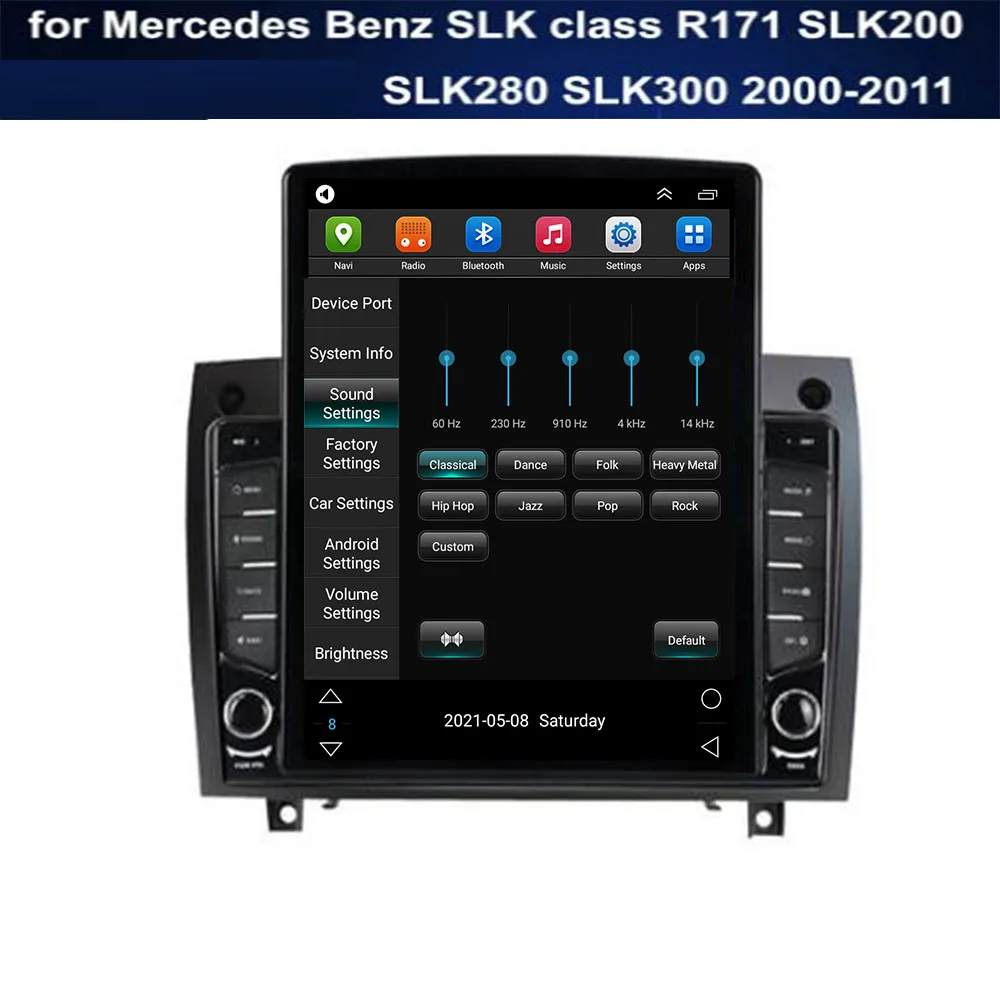 Android 12 Benz SLK class R171 SLK200 SLK280 SLK300 2000-2011 Tesla Вид Авто Радио Мултимедиен Плейър GPS Навигация - 3