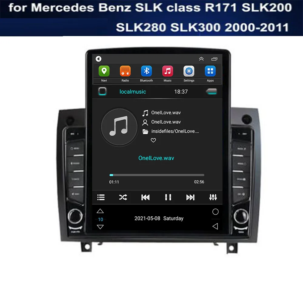 Android 12 Benz SLK class R171 SLK200 SLK280 SLK300 2000-2011 Tesla Вид Авто Радио Мултимедиен Плейър GPS Навигация - 5