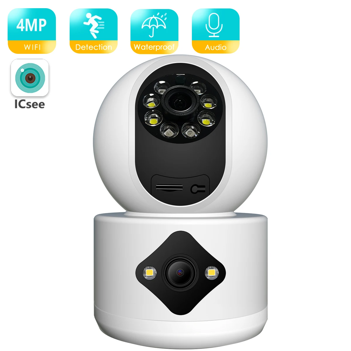 BESDER 4-мегапикселов аудио Безжичен следи бебето Умен дом за Видеонаблюдение WiFi Камера Автоматично проследяване за Откриване на човек IP камера за нощно виждане IR - 0