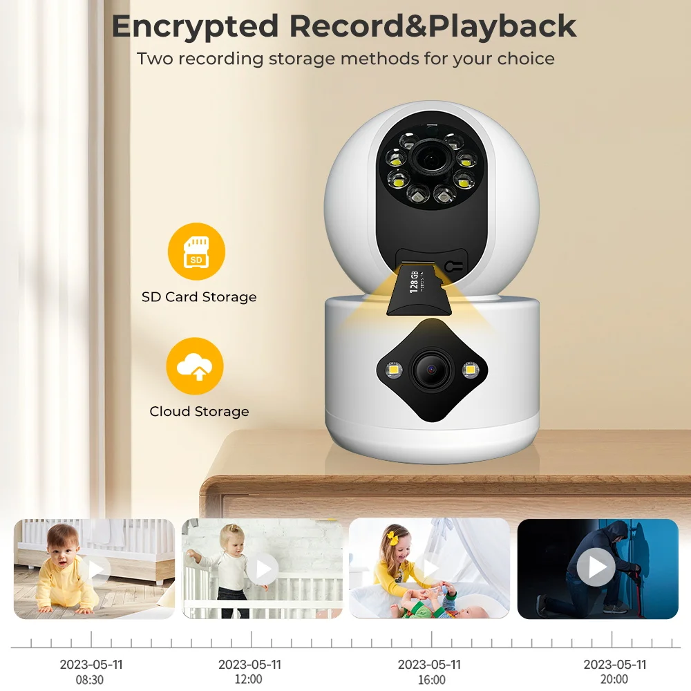BESDER 4-мегапикселов аудио Безжичен следи бебето Умен дом за Видеонаблюдение WiFi Камера Автоматично проследяване за Откриване на човек IP камера за нощно виждане IR - 2