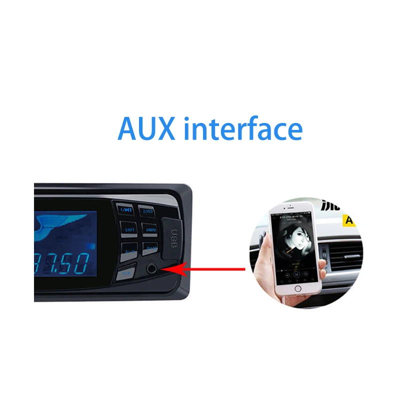 Авто аудио система 1 Din, стерео уредба, MP3 плейър, вграден приемник FM, Aux, 12, Bluetooth, SD, USB, Авторадио, аксесоари за автомобили - 2