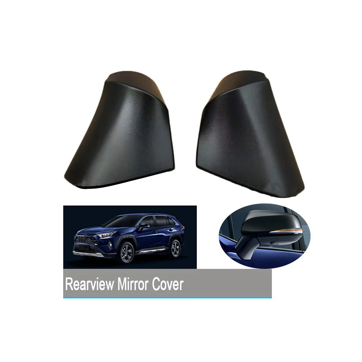 Автомобилно странично огледало за обратно виждане, триъгълна базова капак за Toyota RAV4 2020-2022, автомобилни аксесоари, за подмяна на - 1