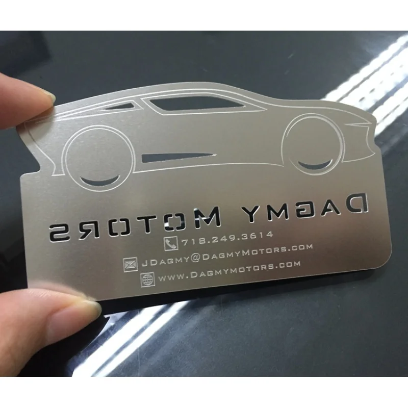 Висококачествено изработени по поръчка на визитна картичка е от черно матово метал с магнитна лента/карти от неръждаема стомана - 3