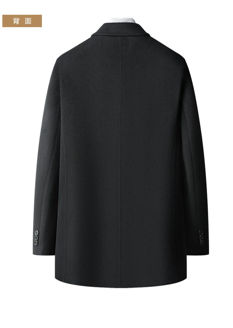 Зимно яке за мъже, бизнес ежедневното вълна палто Ръчно изработени, палто от 100% смесовой вълна, двустранно покритие с перо подплата, топло палто - 1