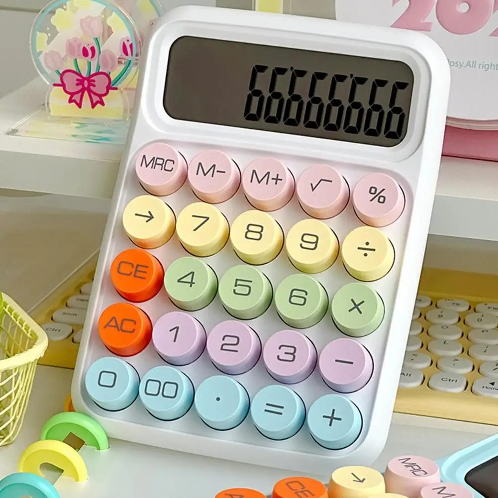 Калкулатор в ретро стил, калкулатор за малки кукли, Ефективен настолен калкулатор в ретро стил, точен дисплей за удобство на работа в офиса - 3