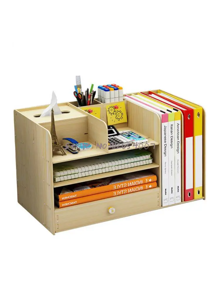 Кутия за съхранение на папки върху работния плот Тип кутия за канцеларски материали кутия за съхранение на различни канцеларски формат А4 настолна стойка - 0