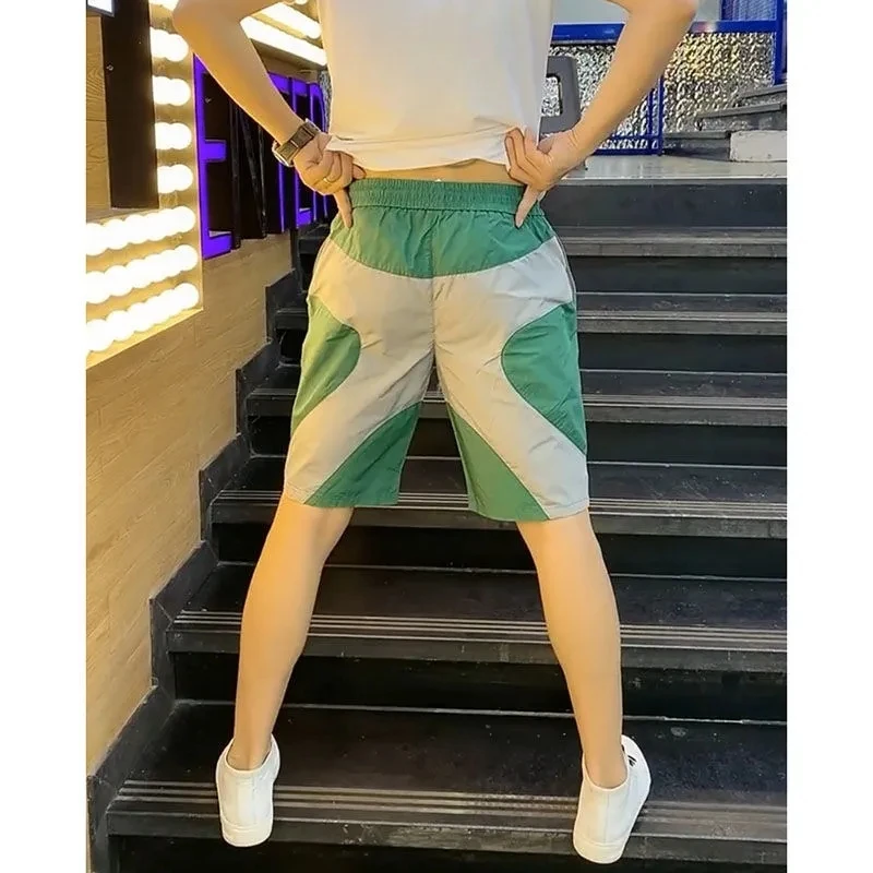 Къси Панталони Мъжки Летни Корейски Модни Лоскутные Тенденция На Бързо Съхнещи Плажни Панталони Разнообразни Ежедневни Панталони Мъжки Дрехи Градинска Homme - 2
