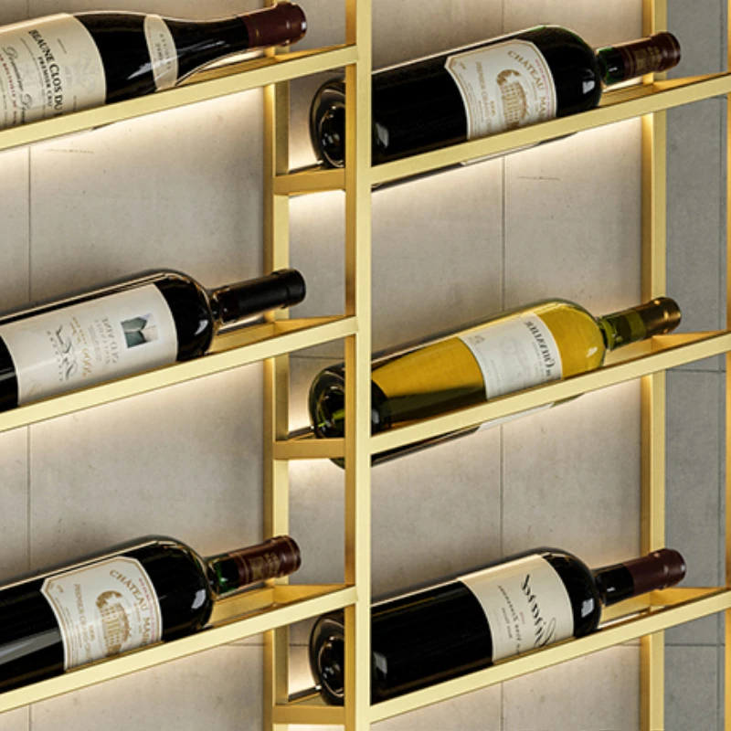 Луксозни Метални Вино Стелажи за съхранение на бутилки, Златна Търговска Бира гардероб, Ресторант, Домашни Подвесная мебели за публикуване Porte Bouteille - 2
