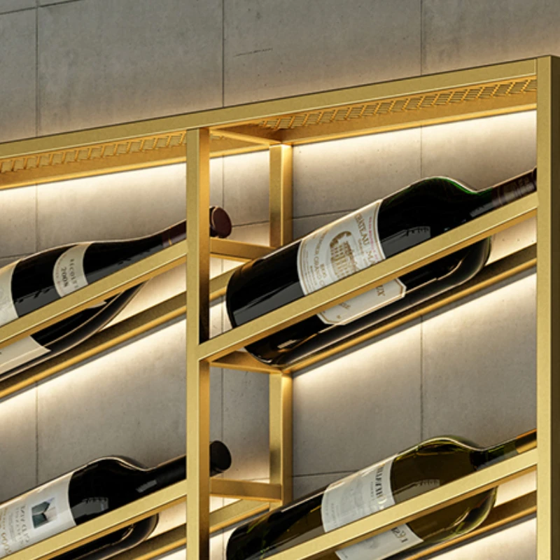 Луксозни Метални Вино Стелажи за съхранение на бутилки, Златна Търговска Бира гардероб, Ресторант, Домашни Подвесная мебели за публикуване Porte Bouteille - 3
