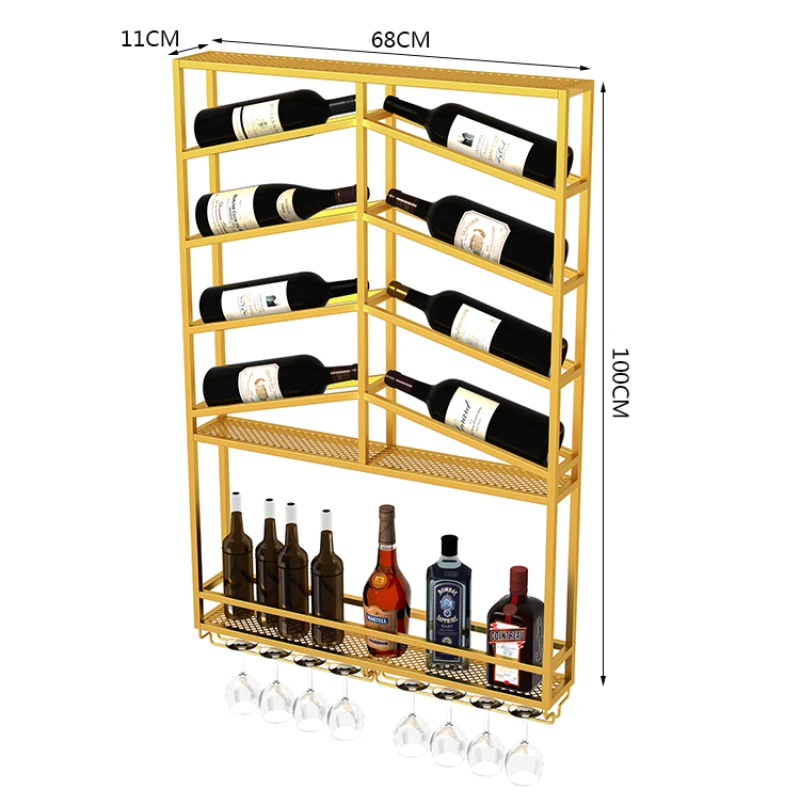 Луксозни Метални Вино Стелажи за съхранение на бутилки, Златна Търговска Бира гардероб, Ресторант, Домашни Подвесная мебели за публикуване Porte Bouteille - 4