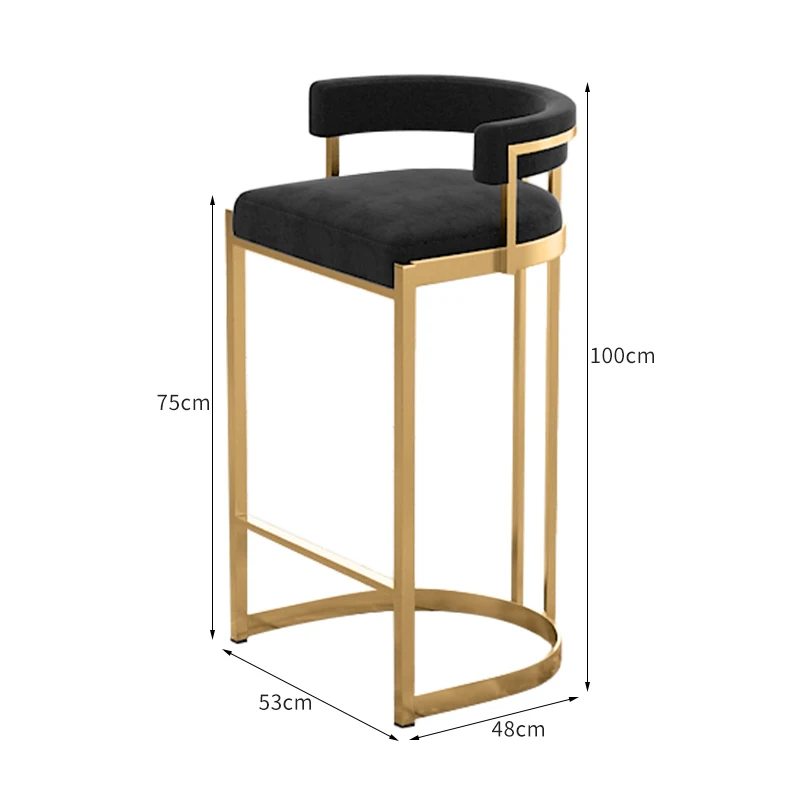Луксозни столове за хранене, Кухненски Стол за бар-шкафове, Скандинавски метал ретро стол, Бар стол, мебели за интериора - 4
