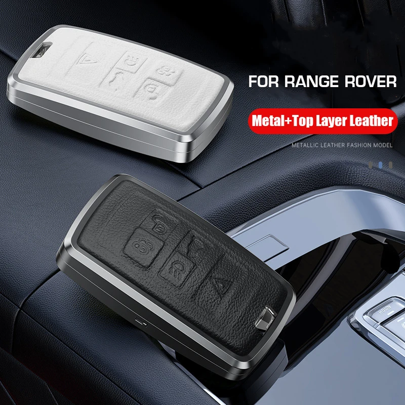 Метален Кожен Калъф За ключове От автомобил Land Rover A9 Range Rover Evoque Sport Freelander 2 Jaguar XE XJ XJL XF C-X16 V12 Китара - 0
