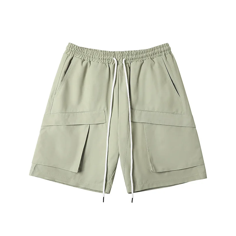 Мъжки къси панталони за работно облекло с джобове UncleDonJM, обикновен мъжки капри-карго с еластична гумена лента за кръста, мъжки къси панталони-cargo - 5