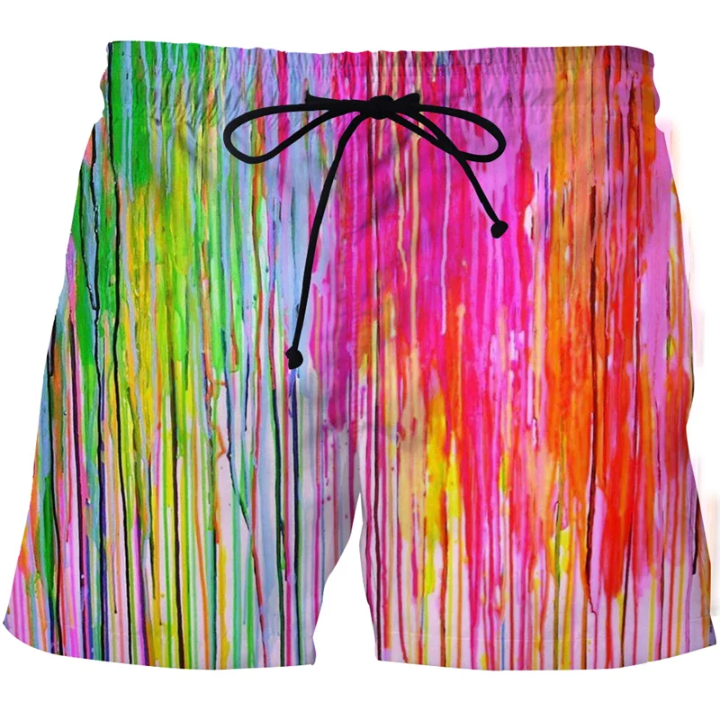 Мъжки Плажни панталони с 3D принтом, Къси Мъжки цветни Плажни шорти, Ежедневни панталони за морски Сърф, Летни шорти за плуване Унисекс - 4