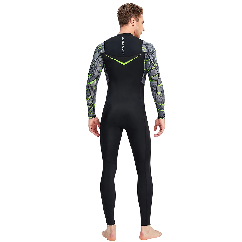 Мъжко облекло за гмуркане, защищающая от студ, слънцезащитен крем за подводно плуване, бански костюм за сърф с цип, еластично оборудване за водни спортове със защита от надраскване - 3