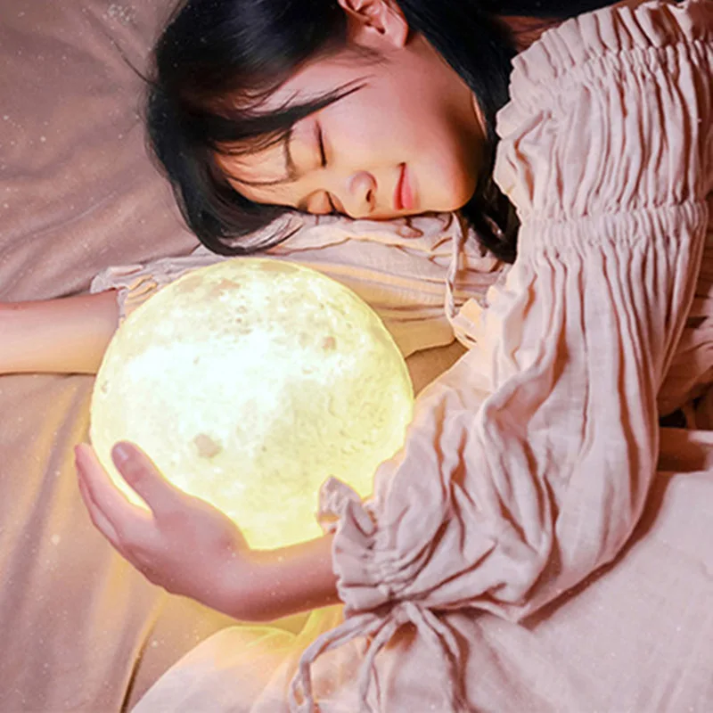 Настолна Луната, led лека нощ, 3D печат, Лунна светлина, led нощна светлина, led нощна светлина, с лампа - 5