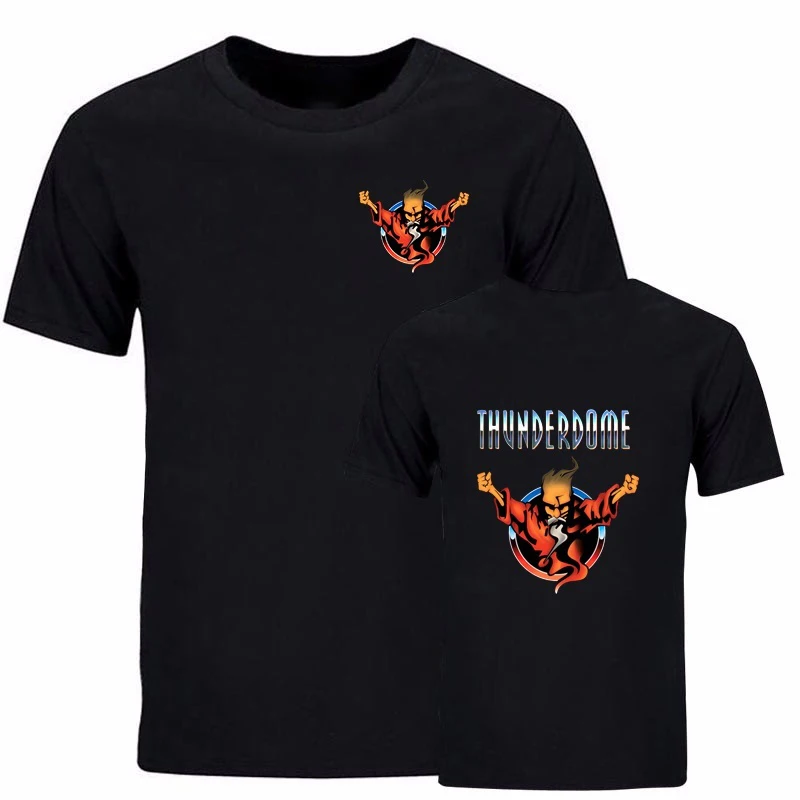 Нова тениска Thunderdome, мъжки модни и ежедневни риза в стил хип-хоп, тениски, блузи, Лятна, черна тениска - 0
