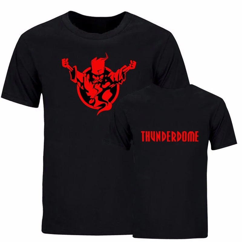 Нова тениска Thunderdome, мъжки модни и ежедневни риза в стил хип-хоп, тениски, блузи, Лятна, черна тениска - 1