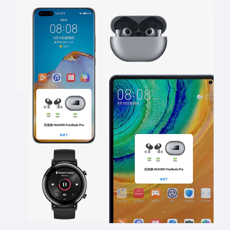 Оригинални Безжични Слушалки Huawei FreeBuds Pro, ушите, Слушалки, Слушалки с Активно шумопотискане за Смартфон - 1