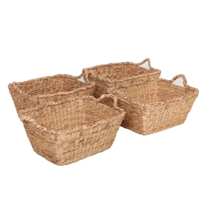 Правоъгълна кошница с водно гиацинтом, комплект от 4 - 2