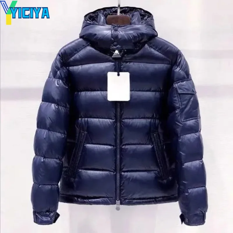 Пуховик YICIYA, брендовое палто Moncl, черна топло дамско яке-бомбер, зимни високо качество на университетски дамски якета в американски стил, модни палта - 0