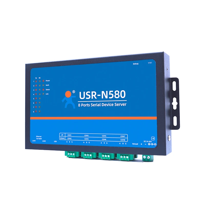 ЮЕСАР-N580 8-канален сериен Ethernet конвертор RS485 порта с поддръжка на ModBus RTU в TCP - 3